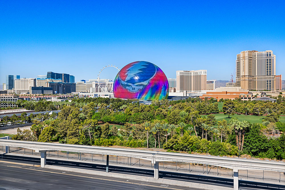 View of The Sphere from Embassy Suites Las Vegas balcony